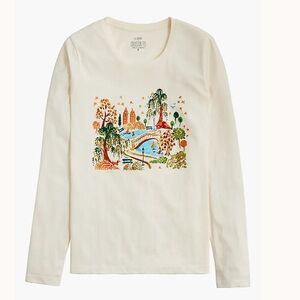 J.Crew Central Park Collector Graphic Tee Long Sleeve Crewneck sz M